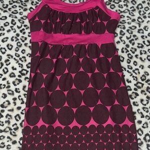 Vintage Rue21 Pink and Brown Polka Dot Mini Dress